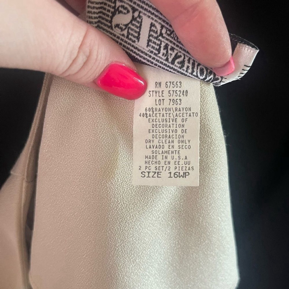 Sl FASHIONS | Vintage Women's Blue & Beige Rayon Top & Dress 2 Piece Set 16WP - Picture 11 of 16